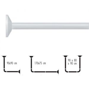 Spirella Barre tringle pour rideau de douche dangle modulable à  fixer en Alu MAGIC UNIVERSAL Blanc