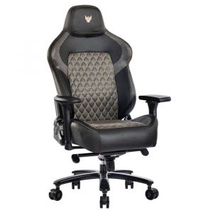 Chaise de Bureau ErgonomiqueSoutien Lombaire Fauteuil de Bureau Pivotante &agrave; Roulette 360&deg;4D Accoudoir r&eacute;glable Dossier Noir