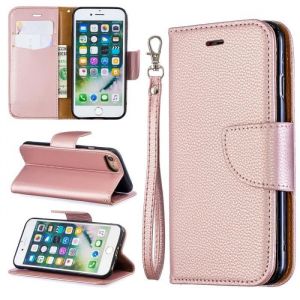 Coque iPhone SE (2020) 4.7 - PU Cuir Portefeuille avec Support Antichoc Protection Etui Housse iPhone SE (2020) - Or rose