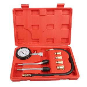 Lot de 8 Manom&egrave;tre Pression pour v&eacute;rins automobiles - ERROLVES - Rouge - Kit de Testeur de Pression pour Diesel et Essence 8 pcs