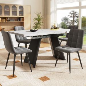 Table Extensible Salle a Manger avec 4 Chaises Table Extensible de Cuisine 4 PersonnesSalle a Manger CompleteChaises Velours