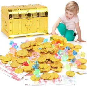 Enfant Petit Coffre Au Tr&eacute;sor Coffre Pirate En Plastique Bo&icirc;te De Coffre Au Tr&eacute;sor De Pirate Coffre Tresor Enfant Anniversaire