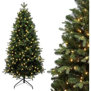 Sapin de No&euml;l Artificiel 180 cm Luxe avec LED Lumineux 1061 Branches Arbre Artificiel Realiste 400 LED Simul&eacute; Vert