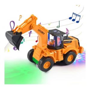 Jouet de construction - Camion de construction - Tractopelle - Lumi&egrave;res et sons - Ajustable - 3 ans et plus