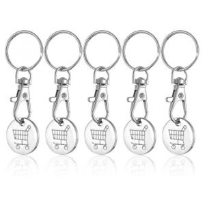 5 Pièces jeton caddieporte-clés du panier dachatjeton de caddiejetons caddieJeton Caddie MetalPuce pour Caddieyd