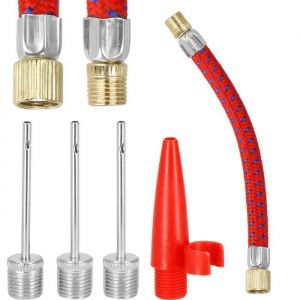 Embout Pompe Velo - SPRINGOS - Lot de 12 Adaptateur de Pompe à Vélo - Plastique Aluminium - Argent