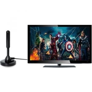 Antenne TV Interieur Puissante HDTV Antennes Amplifi&eacute;e pour DVB-T TNT Num&eacute;rique et Analogique TV Signaux (Noir)