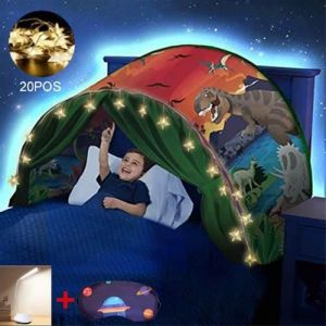 Dream Tents - Tente de Rêve Tente de Lit Tente Enfant Tente Pop Up Tente De Lit Cadeaux danniversaire Cadeaux de Noël (Dinosaures)