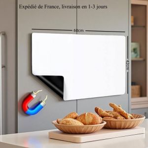 Tableau Blanc Magn&eacute;tique pour Frigo 60*42cm Tableau Aimant&eacute; pour M&eacute;mos Tableau Planificateur Aimant&eacute; Pour R&eacute;frig&eacute;rateur