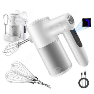 INN Batteur &agrave; main sans fil 60W 7 2000mAh 3 vitesses r&eacute;glables affichage num&eacute;rique batteur sans fil batteur &agrave; &oelig;ufs fouet &eacute;lectrique