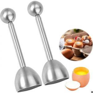 Lot de 2 Ouvre-Œufs en Acier Inoxydable Coupe-œUf Outil DOeuf Décapsuleur Coquille Oeuf Ouvre Oeuf Coupe Oeuf à la Coque Outil