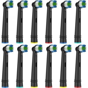 Lot De 12 Brossettes De Rechange Compatibles Avec Braun Oral B Vitality Pro Genius Smart Serie - Noir