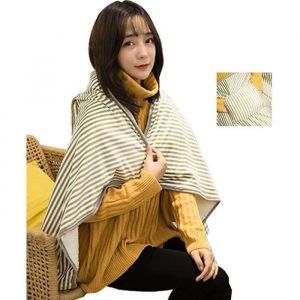 couverture chauffante usb cape de chauffage electrique en flanelle ultra-doux plaid chauffant pour le dos le cou les épau[A294]