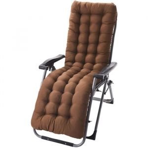 Matelas Coussin pour Bain de Soleil Chaise Longue Coussin Chaise Longue Jardin Ext&eacute;rieur Doux Pliable160 * 48 * 8 cm - caf&eacute;