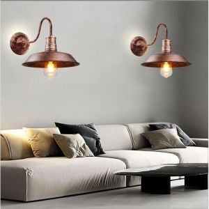 Applique murale dext&eacute;rieur - Col de Cygne - Rouille antirouille - &Eacute;tanche - Lot de 2 (E27)