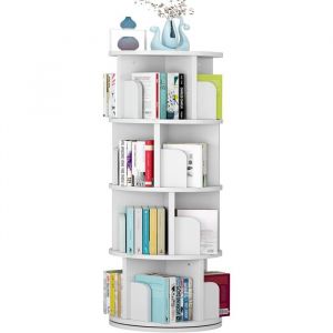 Biblioth&egrave;que Tournante 360&deg; 4 Niveaux - &Eacute;tag&egrave;re &Eacute;volutive pour Enfants Rangement &Eacute;troit Imperm&eacute;able pour Salon Chambre Bureau