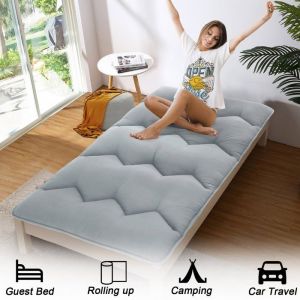 Matelas futon matelas japonais futon double matelas de sol matelas pliable matelas de camping gris clair/clair