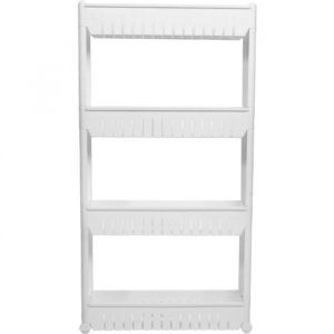 &Eacute;tag&egrave;re de Niche &agrave; Roulettes - BEL - 4 Niveaux - Chariot de Stockage pour Cuisine