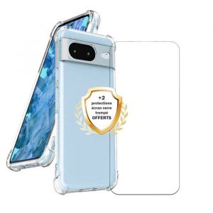 EVETANE Coque compatible Pixel 8 antichoc Transparente + 2 vitres
