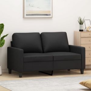 Canapé scandinave de relaxation MVS - Canapé à 2 places Noir 120 cm Similicuir22 Kg
