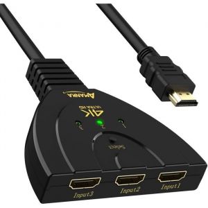 HDMI Switch 4k Switch HDMI 3 Ports Commutateur HDMI Sélecteur Splitter Manuel 3 Entrée vers 1 Sorties Commutateur