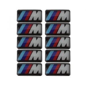 X10 Logo M tech BMW Sticker 3D Embl&egrave;me Insigne Autocollant 19X11mm Jantes Volant
