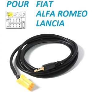 CABLE JACK AUXILIAIRE MP3 AUDIO AUTORADIO FIAT 500 Skyexpert