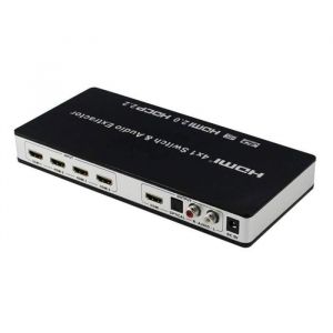 Commutateur HDMI 4x1 et diviseur audio UHD 4K 3D HDMI 2.0 ARC Toslink + RCA