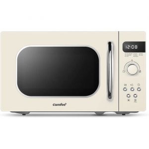 four à micro-ondes rétro Comfee CMSRO 20 di cr style rétro avec 8 menus automatiques 5 niveaux de puissance de cuisson bouton 30