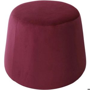Pouf en velours Dome bordeaux