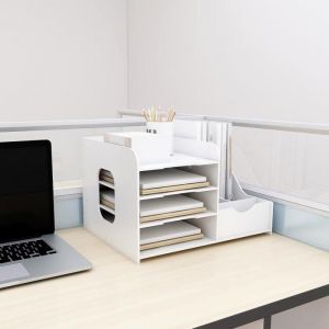 JEOBEST Bannettes Rangement Bureau Organisateur de Bureau Casier de Rangement Bureau Rangement Papier A4 Range Document Bureau