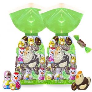 2 Sachets de 20 Chocolats de P&acirc;ques : Papillotes Lapin et Petits &OElig;ufs R&eacute;villon petits Moulages Rohan  Id&eacute;al pour Offrir ou Cacher