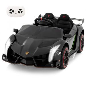 Voiture Electrique Enfant – Lamborghini – 4 Roues Motrices - Télécommande - 3 Vitesses - Portes Hydrauliques – 12V - Noir