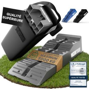 WERKTHOR Rampes de levage camping-car (Gris) - Lot de 2 avec sac de transport  Charge max 5 tonnes