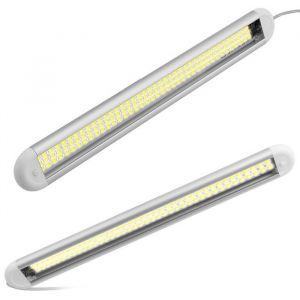 Lot de 2 Réglette Led 12v 120 LED Barre de lumière Intérieure avec Interrupteur pour Camping-Car Caravane Bateau Cuisine