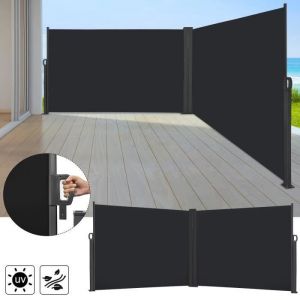 Brise Vue R&eacute;tractable - LZQ - 18 x 6 m - Protection UV - Anthracite
