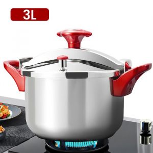 Autocuiseur 3L Inox &Eacute;pais - Cocotte Minute Compatible Gaz Et Induction - Pression 50kPa - S&eacute;curit&eacute; 70-90kPa - 2-3 Personnes Cuisine