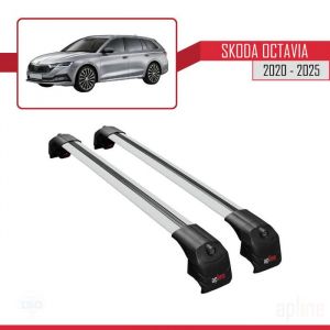 Barres de toit - ACE-2 - Skoda Octavia (NX) 2020-2024 - Aluminium - Gris - Charge < 300 kg