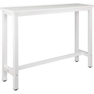 WOLTU 1 x Table de bar Table de bistrot Table &agrave; manger Structure en m&eacute;tal Plateau en MDF 140x40x100 cm