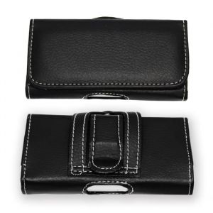 Étui pochette - Sony - Xperia XZ1 Compact - Cuir grainé - Fermeture aimantée - Clip ceinture