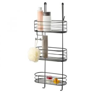 bremermann &Eacute;tag&egrave;re de douche 3 niveaux &agrave; suspendre avec crochets et quatre crochets fixes