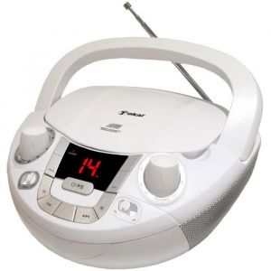 Lecteur CD portable stéréo - TOKAÏ - Blanc - Bluetooth - USB - FM