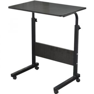 Table Roulante de Lit Canapé pour Ordinateur Portable Hauteur Réglable SOGESHOME Noir