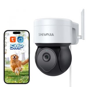 SHIWOJIA TUYA Camera Surveillance WiFi Exterieure Smart Life 5MP Camera Exterieur Detecteur de Mouvement Vision Nocturne IP65
