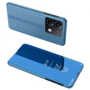Housse pour Xiaomi Redmi Note 13 Pro 5G / Poco X6 5G - etui coque portefeuille clear view miroir + verre trempe - BLEU