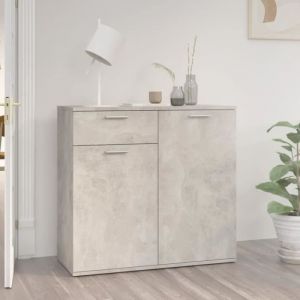 1562•SALE CHIC Buffet Gris béton 80x36x75 cm Aggloméré Commode Buffet bas bahut Meuble Salon