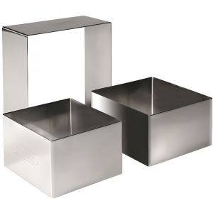 EMPORTE-PIECE CARRE INOX HAUTEUR 4.5 CM - DIMENSIONS 6 X 6 CM - PASSE AU FOUR ET AU LAVE-VAISSELLE