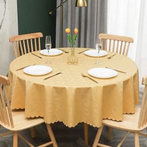 180 cm Nappe PVC Nappe Toile cire Nappe Ronde Nappe cire Nappe Lavable vrilles Baroque Arabesque-Jaune multicolore NAPPE DE TABLE