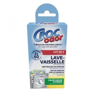 2 d&eacute;sodorisants pour lave-vaisselle - Extraits naturels de citron - Croc Odor
