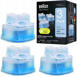 Cartouches de nettoyage - Braun - CCR3 - 3 pièces - Compatibles stations Clean Renew - Rasoir électrique